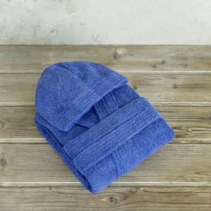 Μπουρνούζι Παιδικό Mε Κουκούλα Nima Wizard Fun Blue Βαμβακερό