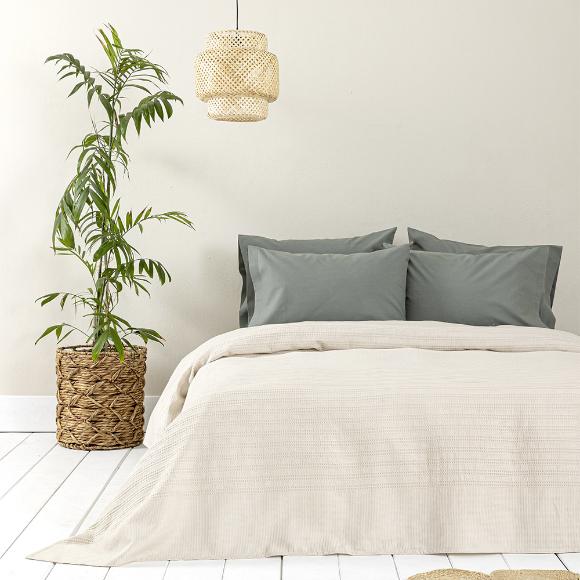 Κουβέρτα Πικέ Υπέρδιπλη 220x240cm Dune Sand Beige Βαμβακερή