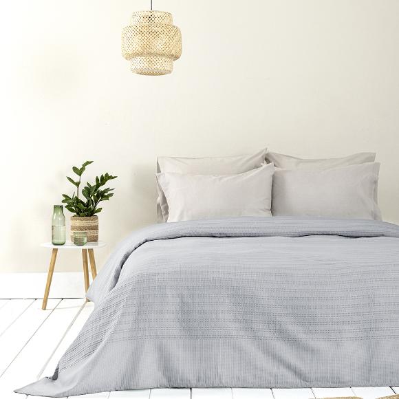 Κουβέρτα Πικέ Μονή 160x240cm Dune Gray Βαμβακερή
