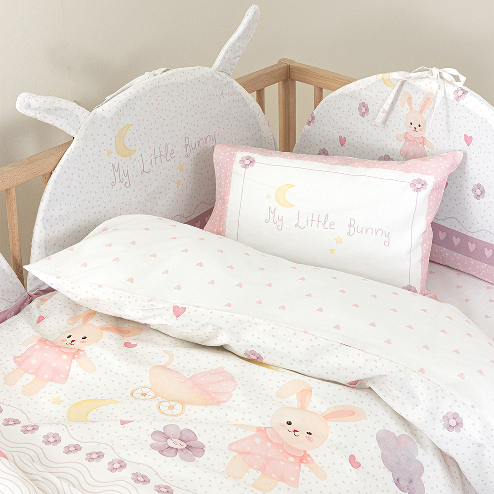 Σεντόνια Βρεφικά Σετ Με Λάστιχο 70x140+15cm Nima My Little Bunny Βαμβακερά