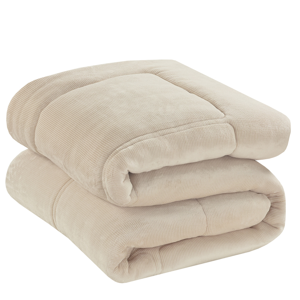 Κουβερτοπάπλωμα Υπέρδιπλο Fleece-Flannel 220x240cm Liolios Home Napoli Cream Πολυέστερας