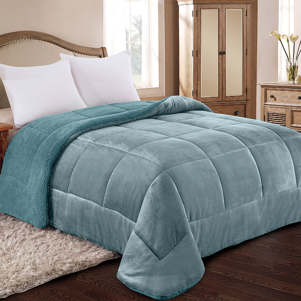 Κουβερτοπάπλωμα Υπέρδιπλο Fleece-Sherpa 220x240cm Adam Home 805 Laguna Πολυέστερας