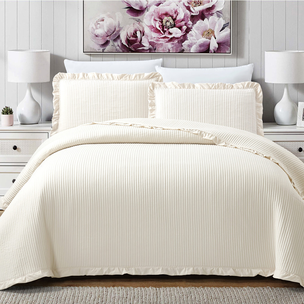 Κουβερλί Νυφικό Υπέρδιπλο Σετ 3τχμ Liolios Home Armony Cream Microfiber