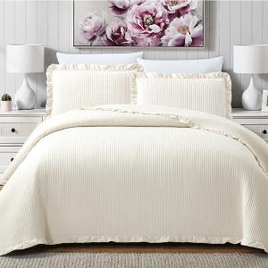 Κουβερλί Νυφικό Υπέρδιπλο Σετ 3τχμ Liolios Home Armony Cream Microfiber