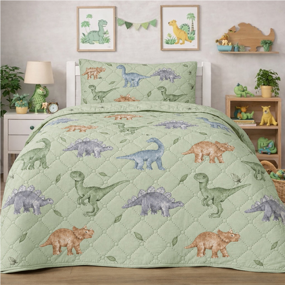 Κουβερλί Παιδικό Μονό Σετ 160x220cm Dinosaurs Microfiber