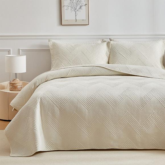 Κουβερλί Υπέρδιπλο 220x240cm Liolios Home Diverso Ivory Polyester