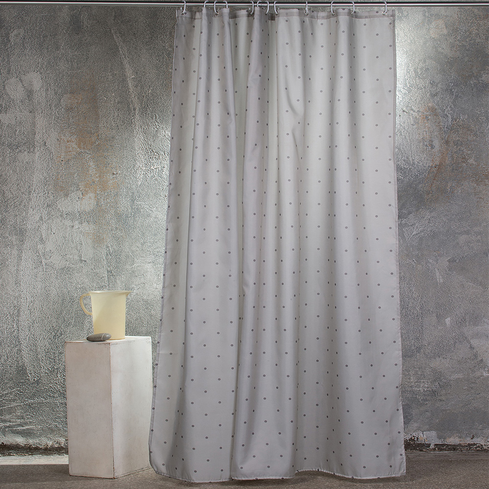 Κουρτίνα Μπάνιου 180x200cm Melinen Dots Silver Polyester