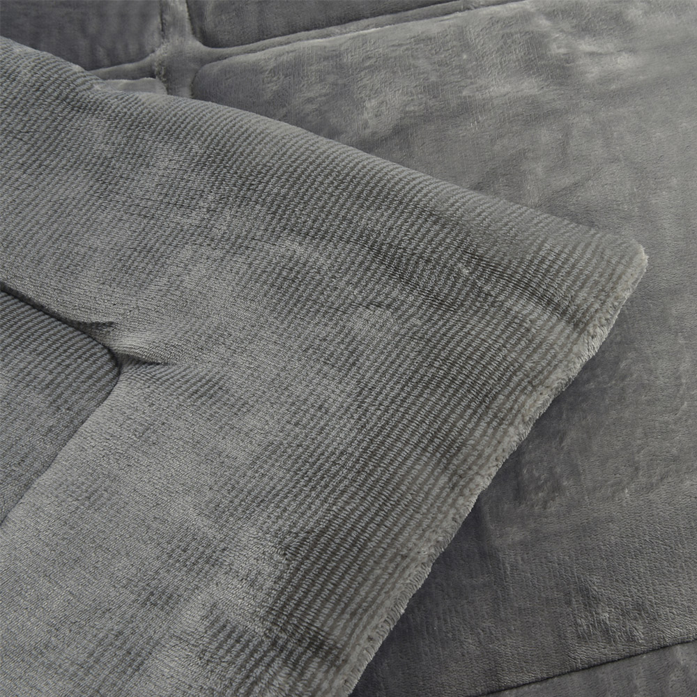 Κουβερτοπάπλωμα Υπέρδιπλο Fleece-Flannel 220x240cm Liolios Home Napoli Grey Πολυέστερας