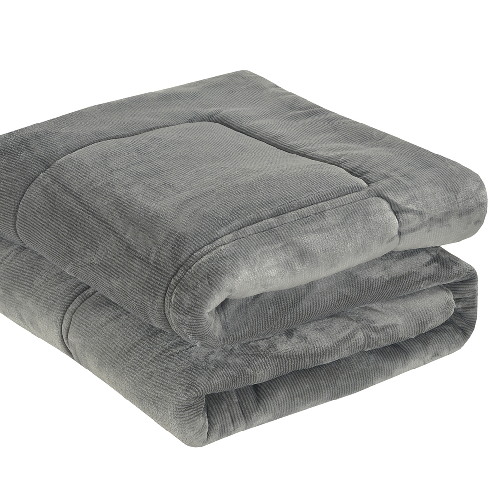 Κουβερτοπάπλωμα Υπέρδιπλο Fleece-Flannel 220x240cm Liolios Home Napoli Grey Πολυέστερας