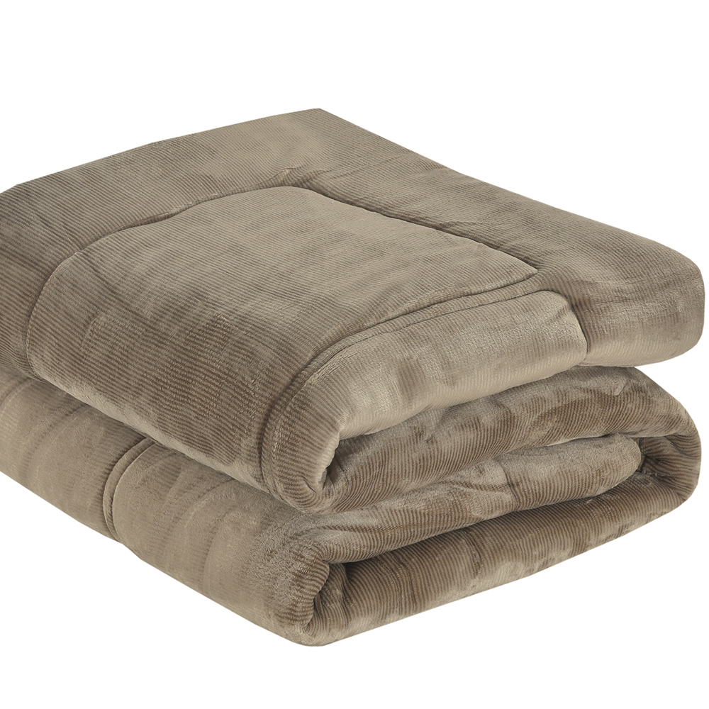Κουβερτοπάπλωμα Υπέρδιπλο Fleece-Flannel 220x240cm Liolios Home Napoli Coffee Πολυέστερας
