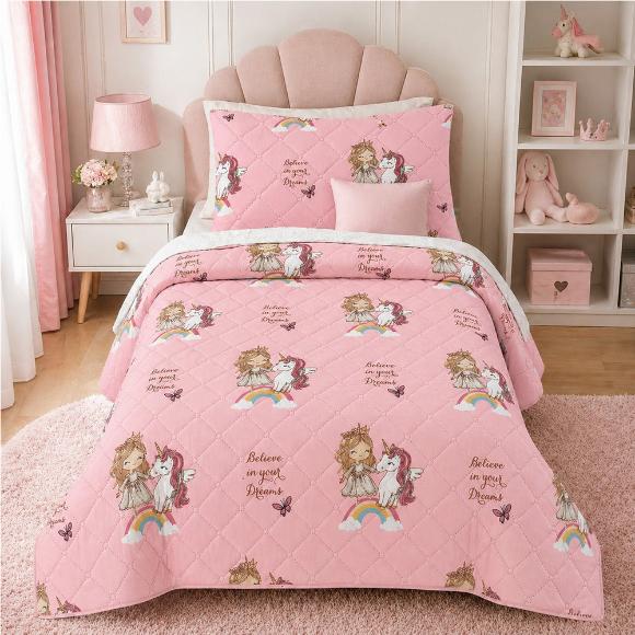 Κουβερλί Παιδικό Μονό Σετ 160x220cm Astron Unicorn Microfiber