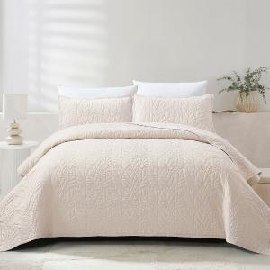 Κουβερλί Νυφικό Υπέρδιπλο Σετ 3τχμ Liolios Home Fiona Beige Microfiber