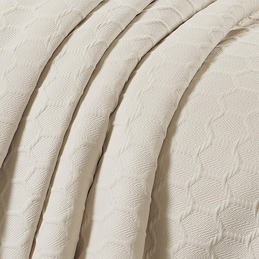 Κουβερλί Υπέρδιπλο Σετ 220x240cm Liolios Home Glenda Beige Microsatin