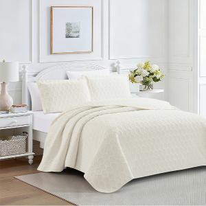Κουβερλί Υπέρδιπλο Σετ 220x240cm Liolios Home Glenda Cream Microsatin