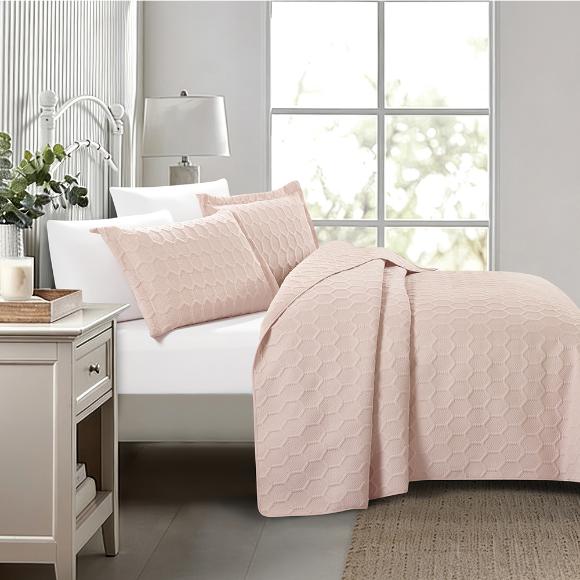 Κουβερλί Υπέρδιπλο Σετ 220x240cm Liolios Home Glenda Rose Microsatin