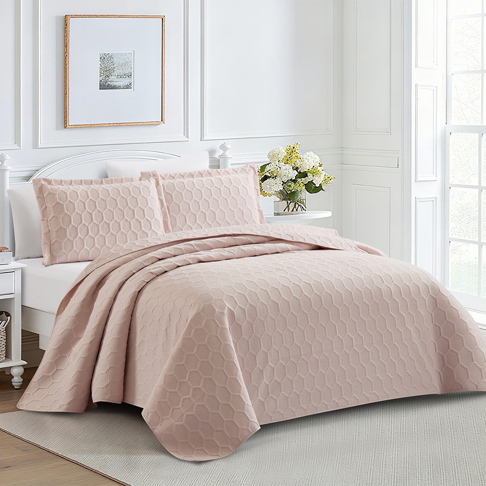 Κουβερλί Υπέρδιπλο Σετ 220x240cm Liolios Home Glenda Rose Microsatin