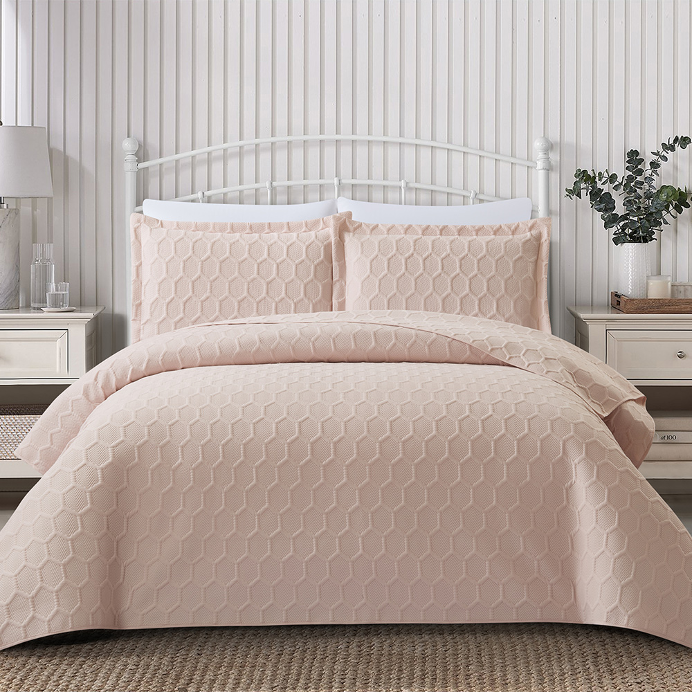 Κουβερλί Υπέρδιπλο Σετ 220x240cm Liolios Home Glenda Rose Microsatin