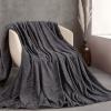 Κουβέρτα Υπέρδιπλη Jacquard Flannel 220x240cm Rythmos Harmonie Ανθρακί Πολυεστέρας