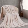 Κουβέρτα Υπέρδιπλη Jacquard Flannel 220x240cm Rythmos Harmonie Μπεζ Πολυεστέρας