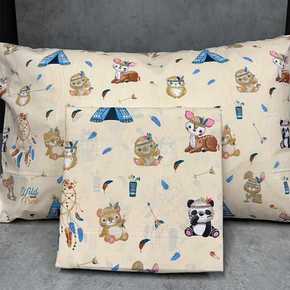 Σεντόνια Παιδικά Σετ 170x260cm Astron Boho Animals Βαμβακερά