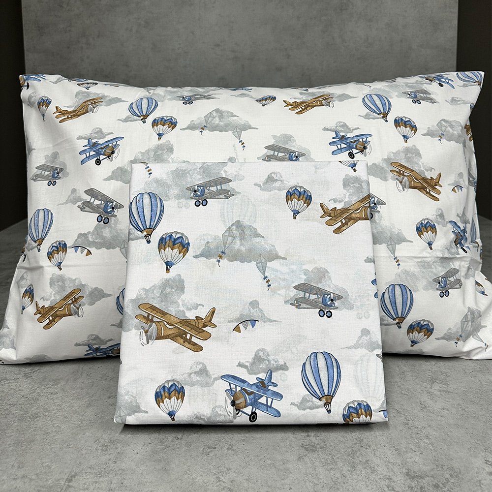 Σεντόνια Παιδικά Σετ 170x260cm Astron Sky Fly Βαμβακερά