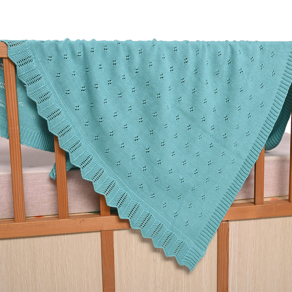 Κουβέρτα Πλεκτή Αγκαλιάς 80x100cm Liolios Home Bunny/Toy(Aqua) Βαμβακερή