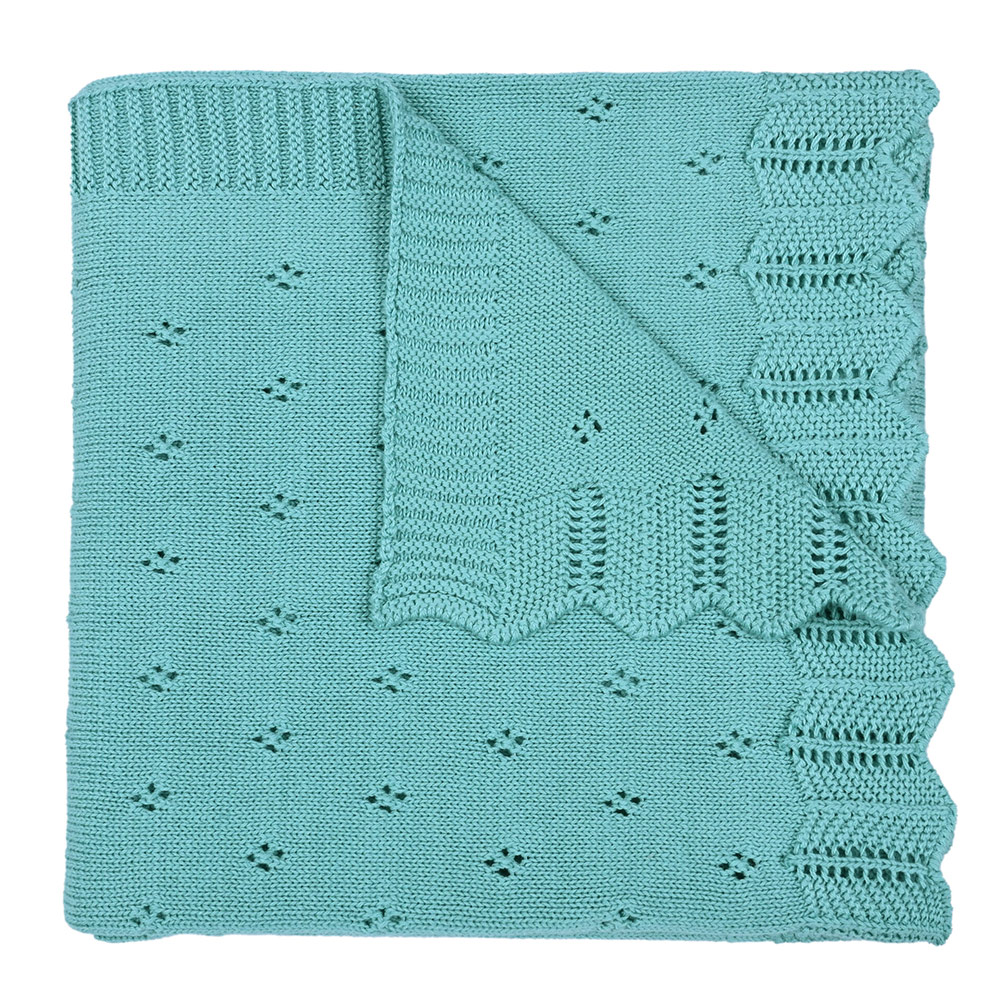 Κουβέρτα Πλεκτή Αγκαλιάς 80x100cm Liolios Home Bunny/Toy(Aqua) Βαμβακερή