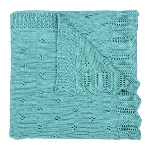 Κουβέρτα Πλεκτή Αγκαλιάς 80x100cm Liolios Home Bunny/Toy(Aqua) Βαμβακερή