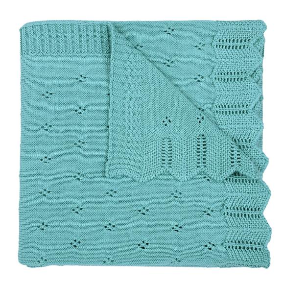 Κουβέρτα Πλεκτή Αγκαλιάς 80x100cm Liolios Home Bunny/Toy(Aqua) Βαμβακερή