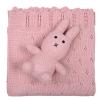 Κουβέρτα Πλεκτή Αγκαλιάς 80x100cm Liolios Home Bunny/Toy(Pink) Βαμβακερή