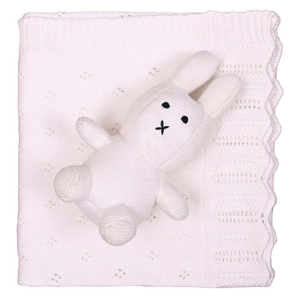 Κουβέρτα Πλεκτή Αγκαλιάς 80x100cm Liolios Home Bunny/Toy(Ivory) Βαμβακερή