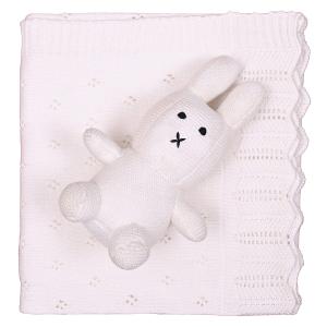 Κουβέρτα Πλεκτή Αγκαλιάς 80x100cm Liolios Home Bunny/Toy(Ivory) Βαμβακερή