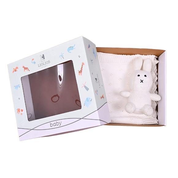 Κουβέρτα Πλεκτή Αγκαλιάς 80x100cm Liolios Home Bunny/Toy(Ivory) Βαμβακερή