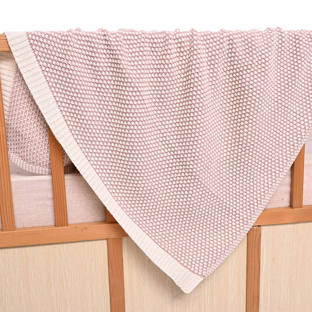Κουβέρτα Πλεκτή Αγκαλιάς 80x100cm Liolios Home Rattle Pink Combo  Βαμβακερή