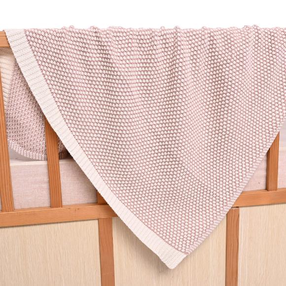 Κουβέρτα Πλεκτή Αγκαλιάς 80x100cm Liolios Home Rattle Pink Combo  Βαμβακερή