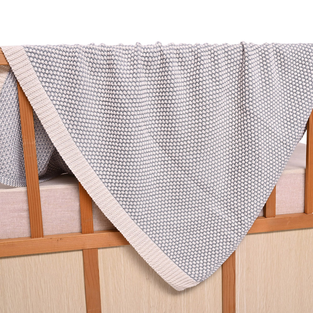 Κουβέρτα Πλεκτή Αγκαλιάς 80x100cm Liolios Home Rattle Blue Combo Βαμβακερή