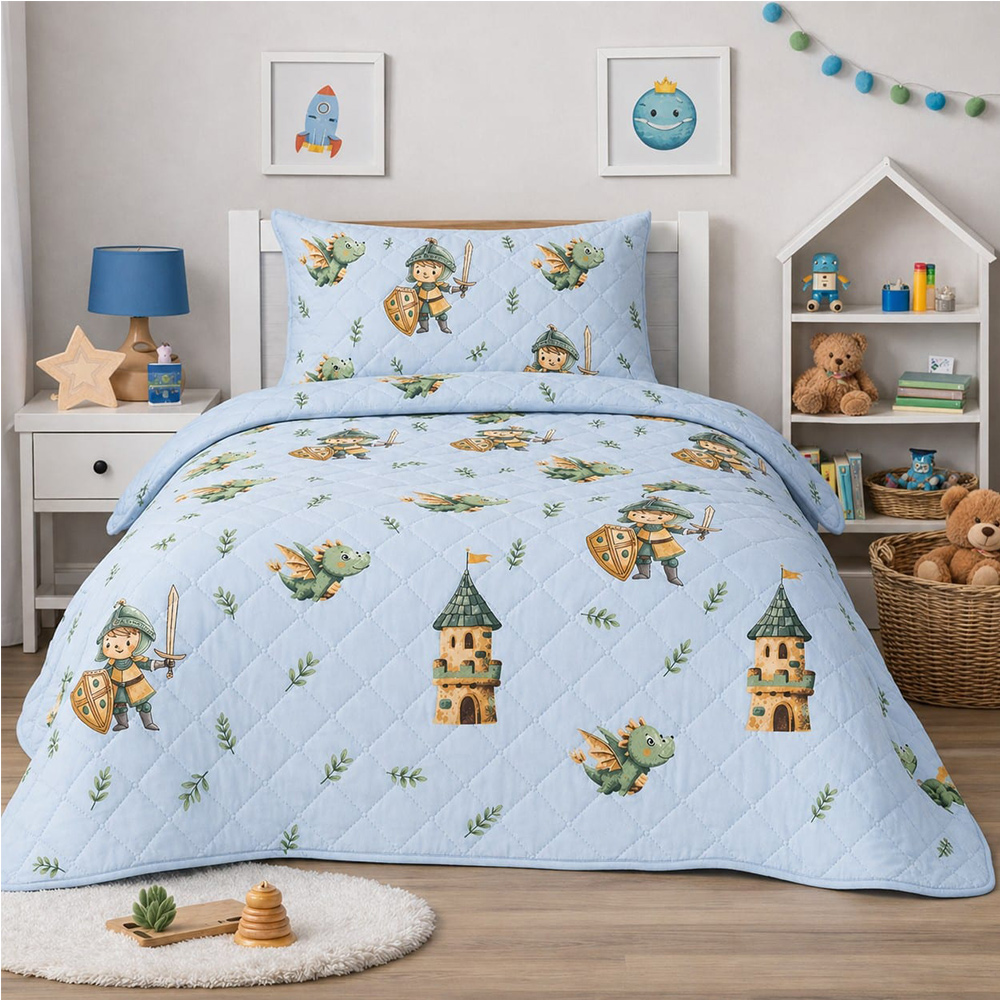 Κουβερλί Παιδικό Μονό Σετ 160x220cm Knight Castle Microfiber