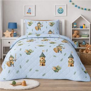 Κουβερλί Παιδικό Μονό Σετ 160x220cm Knight Castle Microfiber