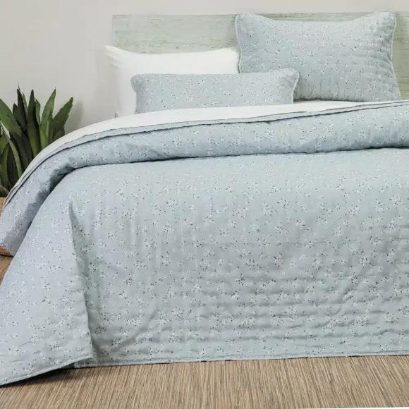 Κουβερλί Υπέρδιπλο Σετ 220x240cm Borea Margot Μέντα Πολυέστερ
