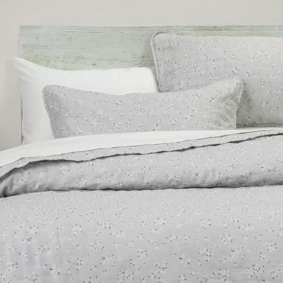 Κουβερλί Υπέρδιπλο Σετ 220x240cm Borea Margot Γκρι Πολυέστερ
