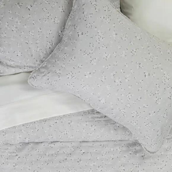 Κουβερλί Υπέρδιπλο Σετ 220x240cm Borea Margot Γκρι Πολυέστερ