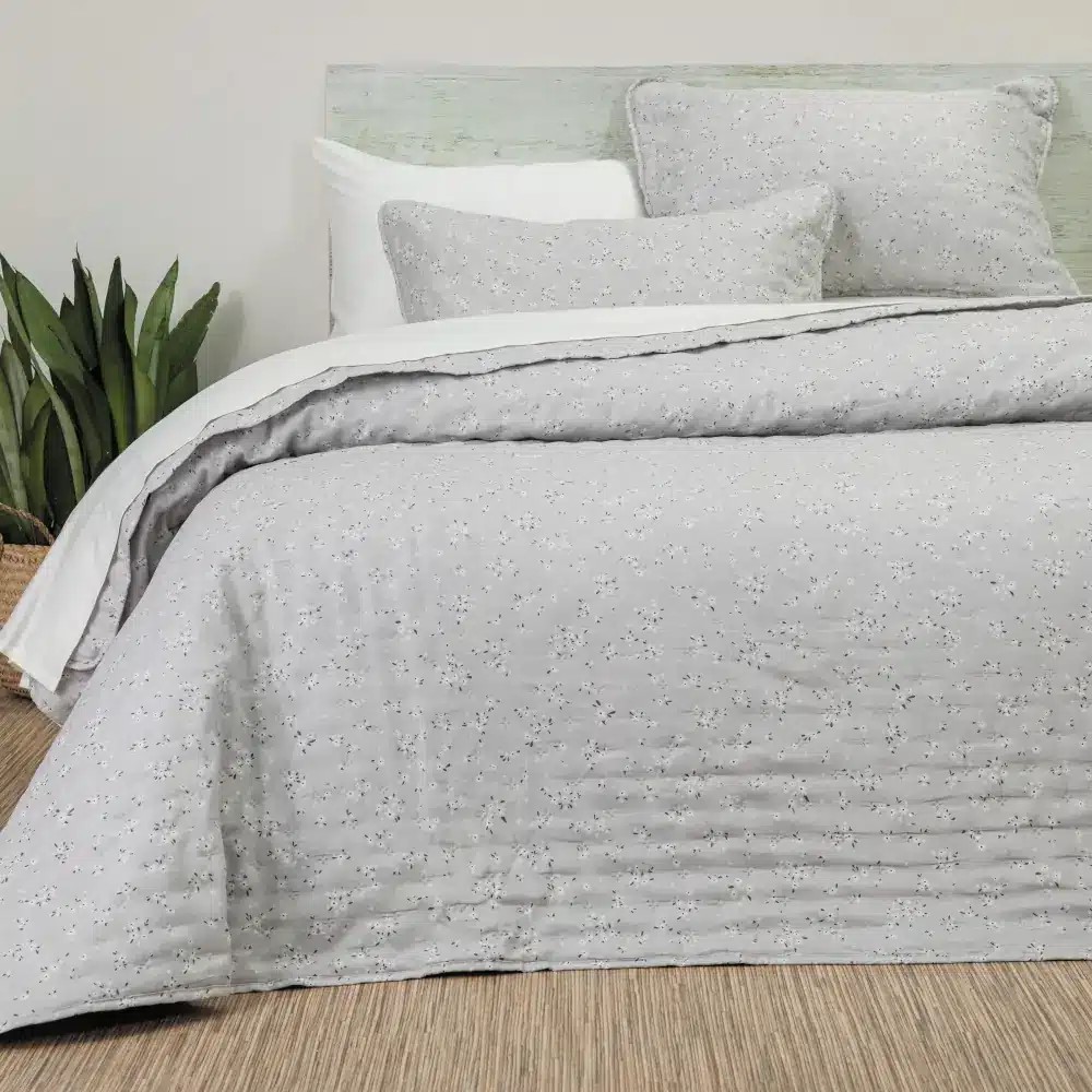 Κουβερλί Υπέρδιπλο Σετ 220x240cm Borea Margot Γκρι Πολυέστερ