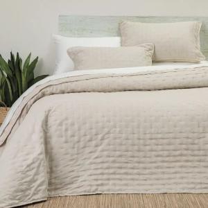 Κουβερλί Υπέρδιπλο Σετ 220x240cm Borea Croiset Εκρού Πολυέστερ