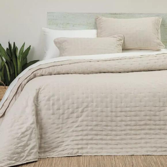 Κουβερλί Υπέρδιπλο Σετ 220x240cm Borea Croiset Εκρού Πολυέστερ