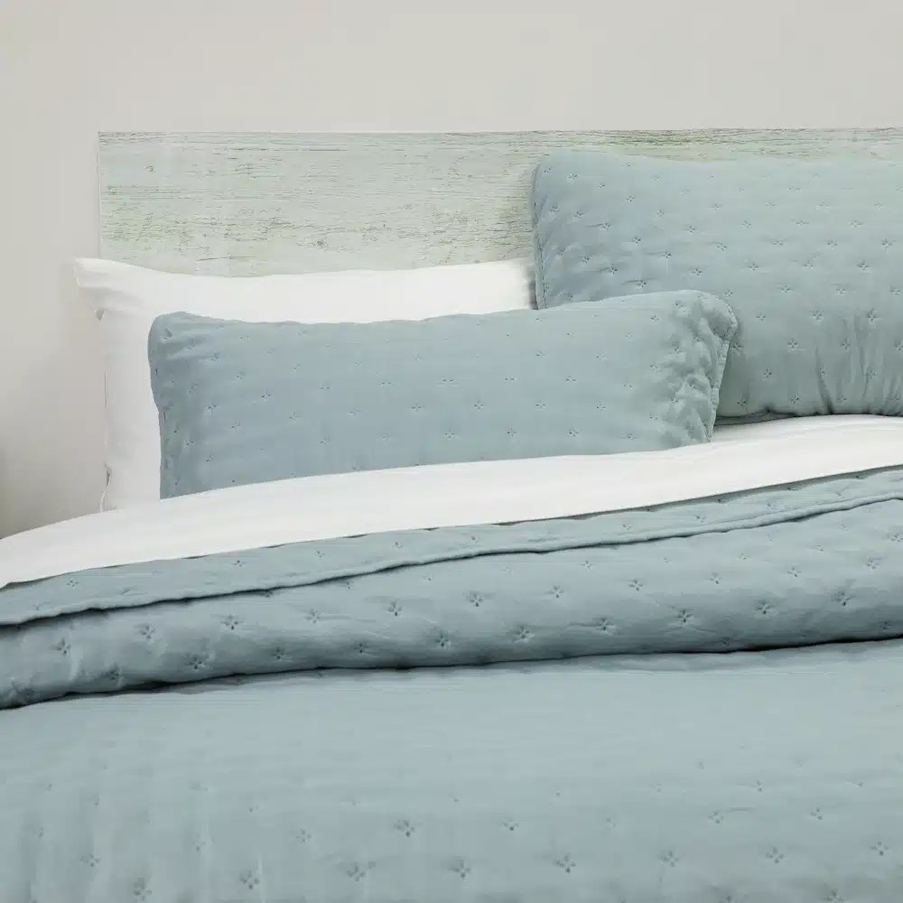 Κουβερλί Υπέρδιπλο Σετ 220x240cm Borea Croiset Μέντα Πολυέστερ