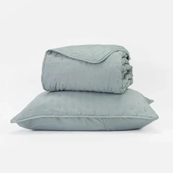 Κουβερλί Υπέρδιπλο Σετ 220x240cm Borea Croiset Μέντα Πολυέστερ