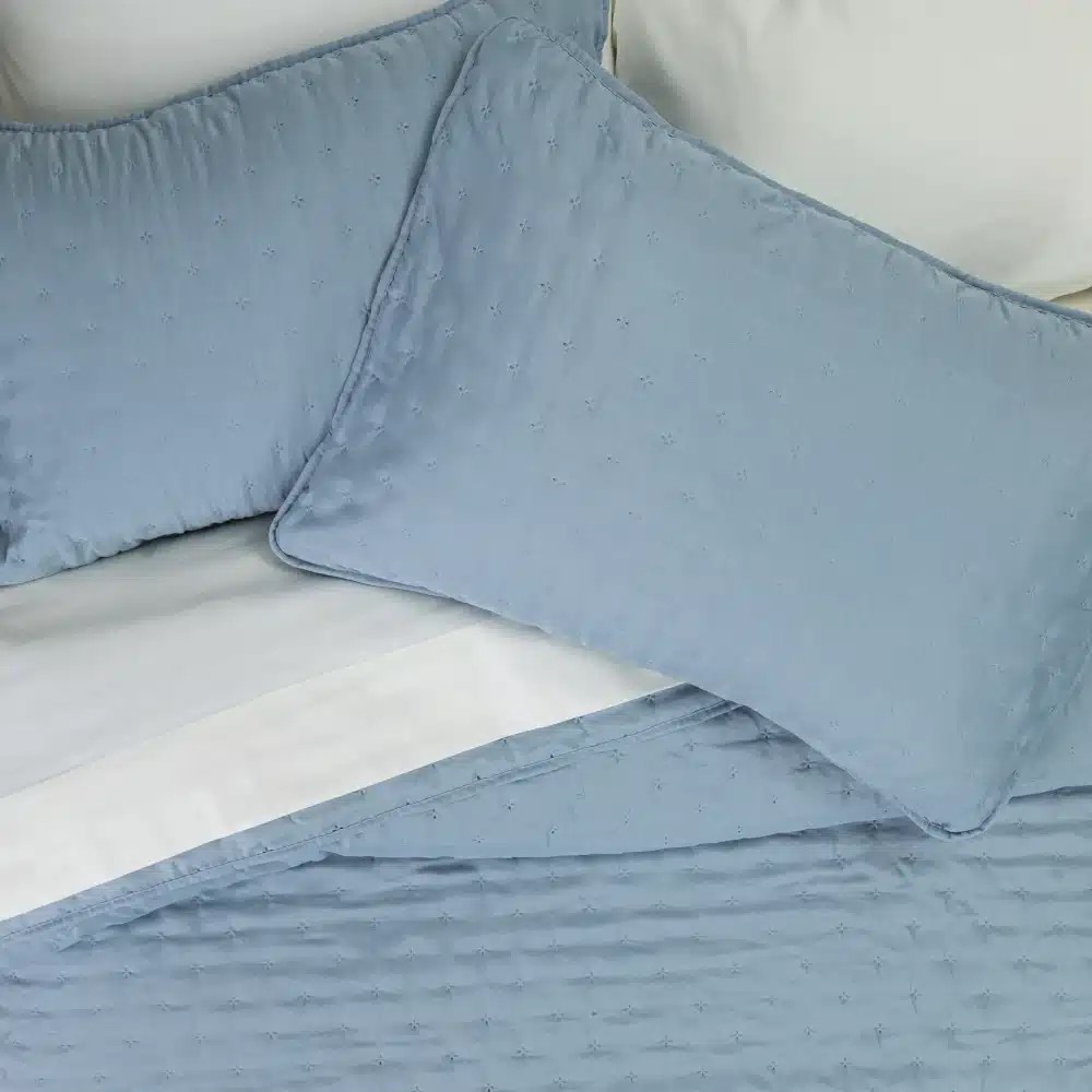 Κουβερλί Υπέρδιπλο Σετ 220x240cm Borea Croiset Σιέλ Πολυέστερ