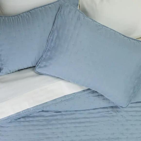 Κουβερλί Υπέρδιπλο Σετ 220x240cm Borea Croiset Σιέλ Πολυέστερ