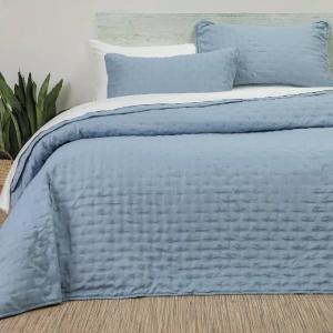 Κουβερλί Υπέρδιπλο Σετ 220x240cm Borea Croiset Σιέλ Πολυέστερ