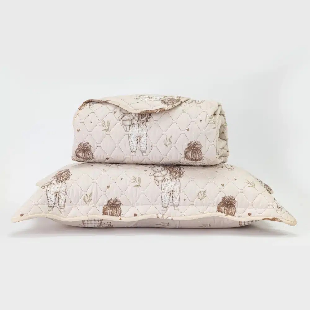 Σετ 5τμχ Κουβερλί + Σετ Σεντόνια Μονα Borea Goodnight Ροζέ Microfiber